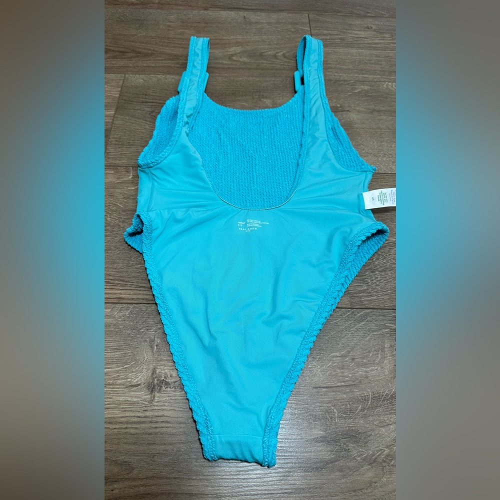 Aerie Shimmery Crinkle One Piece Swimsuit | Cheeky Scoop Back | S | NWOT - Picture 12 of 14